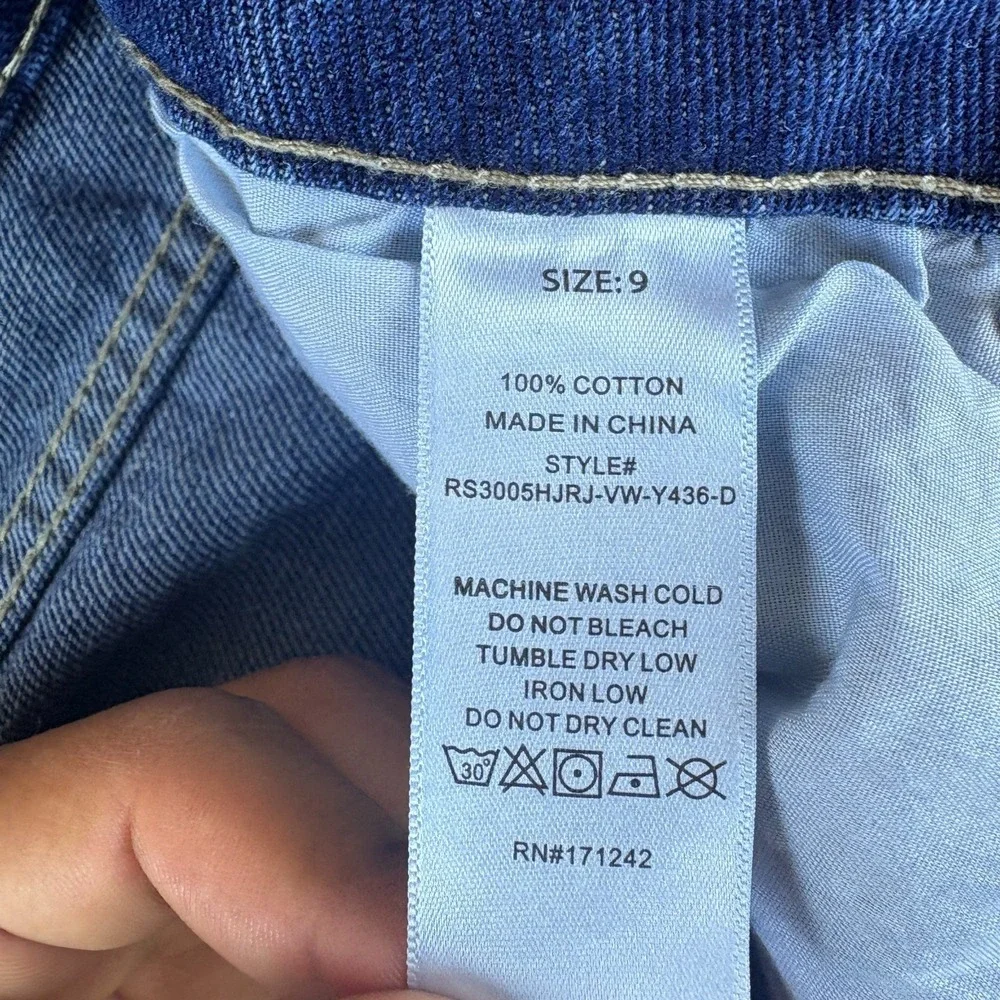 Rise Cargo Shorts Womens 30x11 Blue Denim Cotton Light Wash Workwear‎ Utility